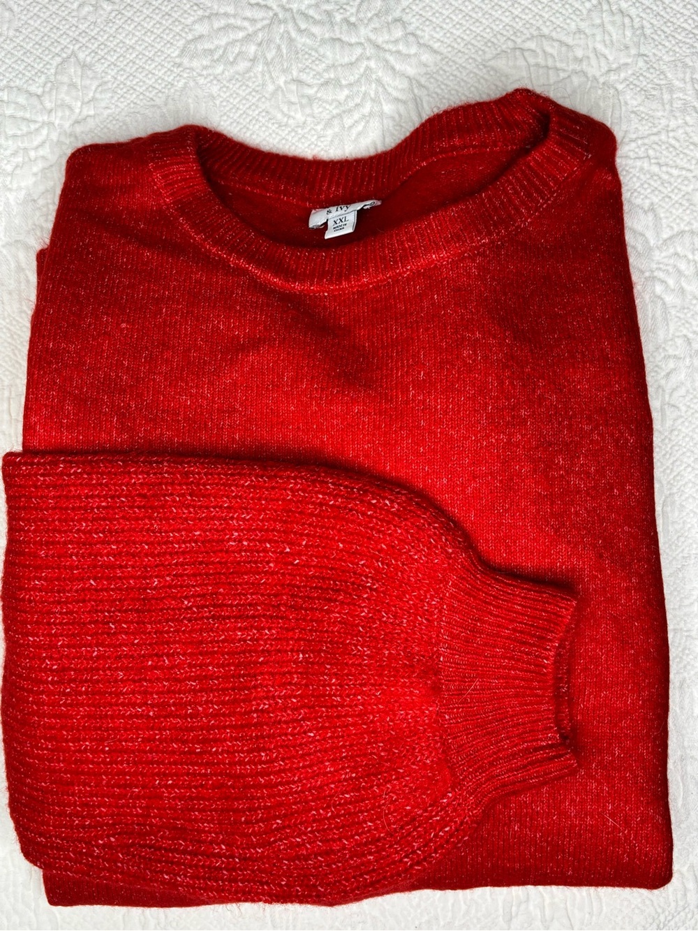 crown & ivy Bright Red Crewneck Sweater